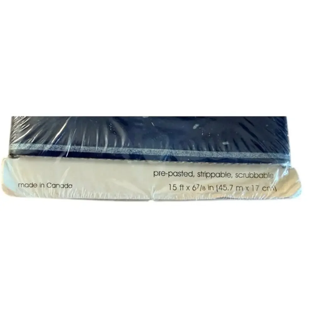 Starry Night Blue Gold Stars Prepasted Wall Border 15 Ft x 6 7/8 In Sealed